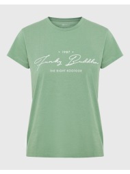 funky buddha t-shirt από οργανικό βαμβάκι με τύπωμα fbl007-114-04-jade olive
