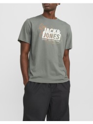 jack&jones jcomap logo tee ss crew neck sn 12252376-agave green olive