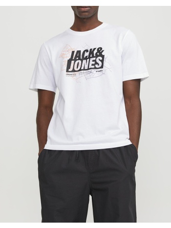 jack&jones jcomap logo tee ss crew neck sn 12252376-white σε προσφορά