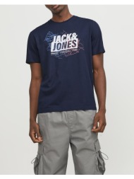 jack&jones jcomap logo tee ss crew neck sn 12252376-navy blazer navyblue