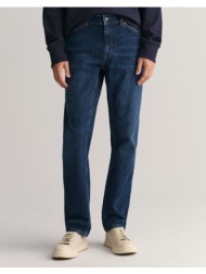 gant παντελονι regular gant jeans 3g1000261-34-961 denimdarkblue