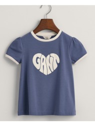 gant μπλουζα κμ heart graphic a-line t-shirt 3g705163-421 indigo