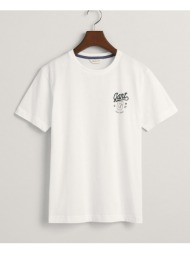 gant μπλουζα κμ ss graphic t-shirt 3g905234-1-110 white