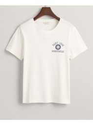 gant μπλουζα κμ reg crest ss t-shirt 3gw4200881-113 offwhite