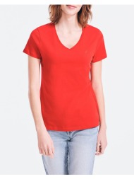 nautica μπλουζα t-shirt κμ anchor cotton v-neck tee 3nc15v015-6vw red