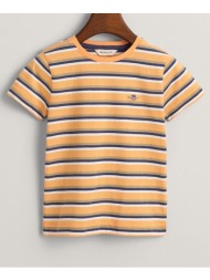 gant μπλουζα κμ striped shield t-shirt 3g805188-835 orange