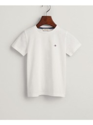 gant μπλουζα κμ shield ss t-shirt 3g805189-110 white