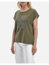 la martina μπλουζα t-shirt κμ woman t-shirt s/s 40/1 cotton 3lmywr301-03197 olive