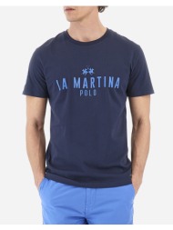 la martina μπλουζα t-shirt κμ man t-shir s/s jersey 3lmymr322-07017 navyblue
