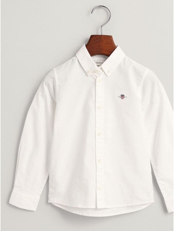 gant πουκαμισο μμ shield oxford bd shirt 3g830423-110 white