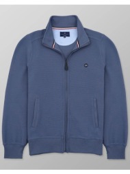 oxford company cardigan zip 50%cotton-50%polyester μπλουζα f215-jv60.03-03 indigo