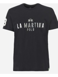 la martina μπλουζα t-shirt κμ man t-shir s/s jersey 3lmymr322-09999 black