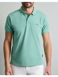 navy&green polo μπλουζακι-custom fit 24ge.300.7-lagoon turquoise
