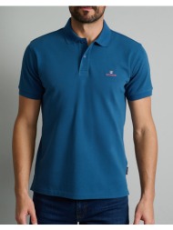 navy&green polo μπλουζακι-custom fit 24ge.300.7-airforce blue steelblue