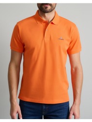 navy&green polo μπλουζακι-custom fit 24ge.300.7-sunset orange