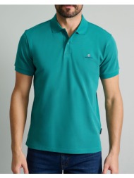 navy&green polo μπλουζακι-custom fit 24ge.300.7-green lake green