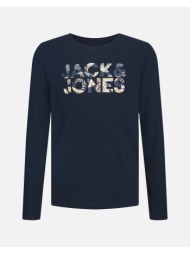 jack&jones jjejeff corp logo tee ls o-neck jnr 12250801-flowernavy blazer navyblue