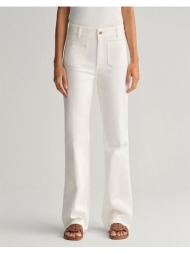 gant παντελονι slim flare white jeans 3gw4100222-113 offwhite