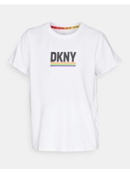 dkny dp3t9659 logo μπλουζακι κοντομανικο dkny dp3t9659-0091 white
