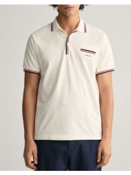 gant μπλουζα κμ 2-col tipping ss pique polo 3g2013042-113 offwhite