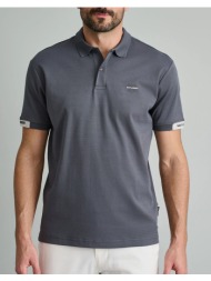 navy&green polo μπλουζακι-custom fit 24ey.010/pl-pewter gray