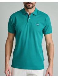 navy&green polo μπλουζακι-custom fit 24ey.008/pl-green lake green