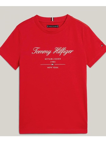 tommy hilfiger tommy script tee s/s kb0kb08803-8-16-xnd red