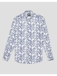antony morato mmsl00628fa430611 shirt napoli slim fit in soft touch printed cotton πουκαμισο ανδρικο