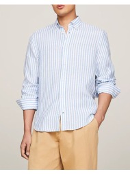 tommy hilfiger dc bold linen stripe shirt mw0mw34646-0a4 lightblue