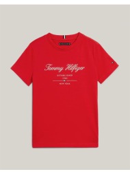 tommy hilfiger tommy script tee s/s kb0kb08803-2-7-xnd red