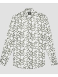 antony morato mmsl00628fa430611 shirt napoli slim fit in soft touch printed cotton πουκαμισο ανδρικο