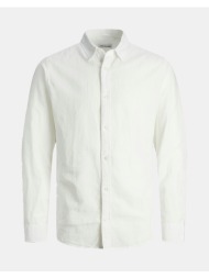 jack&jones jjelinen blend shirt ls sn 12248579-white white