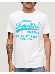 superdry d2 ovin neon vl t shirt μπλουζα ανδρικο m1011922a-01c white