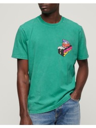 superdry d2 ovin neon travel chest loose tee μπλουζα ανδρικο m1011907a-gbg green