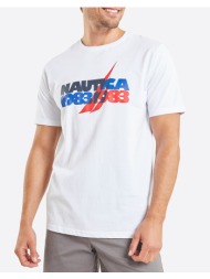 nautica μπλουζα t-shirt κμ nasir t-shirt nasir t-shirt 3ncn1m01671-908 white