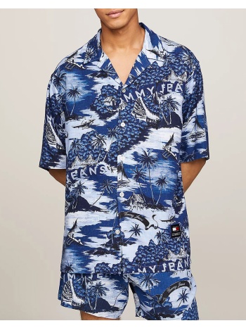 tommy jeans tjm ao hawaiian camp shirt ext dm0dm18950-0ka