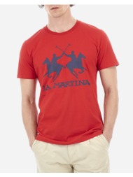 la martina μπλουζα t-shirt κμ man s/s t-shirt jersey 3lmymr001-06008 red
