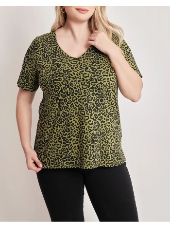 parabita μπλούζα μακώ leopard print 012410105369-023 khaki