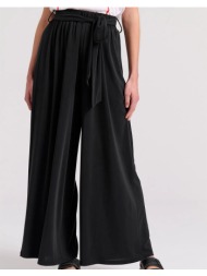 funky buddha loose fit παντελόνα με ελαστική μέση και ζώνη fbl009-105-02-black black