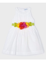 mayoral φορεμα ζωνη λουλουδια 3959-14 white