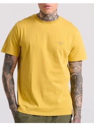 funky buddha t-shirt με branded τύπωμα - the essentials fbm009-001-04-dirty lime yellow