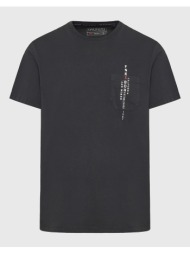 funky buddha t-shirt με τύπωμα και τσέπη στο στήθος fbm009-016-04-anthracite darkslategrey