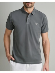 navy&green polo μπλουζακι-custom fit 24ge.1016-pewter gray