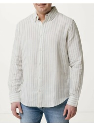 mexx aiden basic striped linen shirt mf007200641m-144112 skyblue