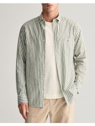 gant πουκαμισο μμ reg cotton linen stripe shirt 3g3240060-313 green
