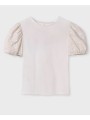 mayoral μπλουζα κοντ/κη puff print 6014-94 ecru