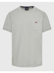 funky buddha βαμβακερό t-shirt με τσέπη στο στήθος fbm009-005-04-grey gray