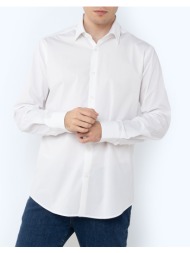 the bostonians πουκαμισο ποπλινα slim fit plain poplin classic slim fit 3acp0606-white white