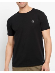funky buddha loose fit t-shirt με τύπωμα στο στήθος fbm007-010-04-black black