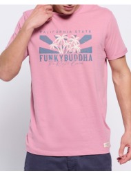 funky buddha t-shirt με τύπωμα σε vintage look fbm007-040-04-vintage pink